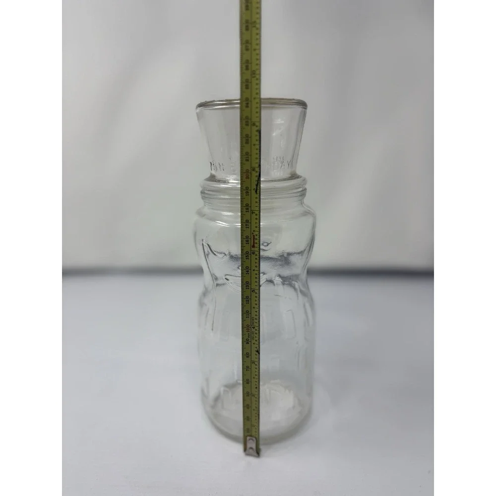 Vintage‎ 1991 Mr Peanut Planters Clear Glass Jar With Lid Canister Anniversary